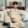Men's Korean-Style Cotton Pajamas - Long Sleeve, Casual, Seasonal Homewear
