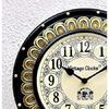 Wooden Hand-Crafted Brass Inlay Analog Clock (Black, 12x12 Inches, 30 cm)