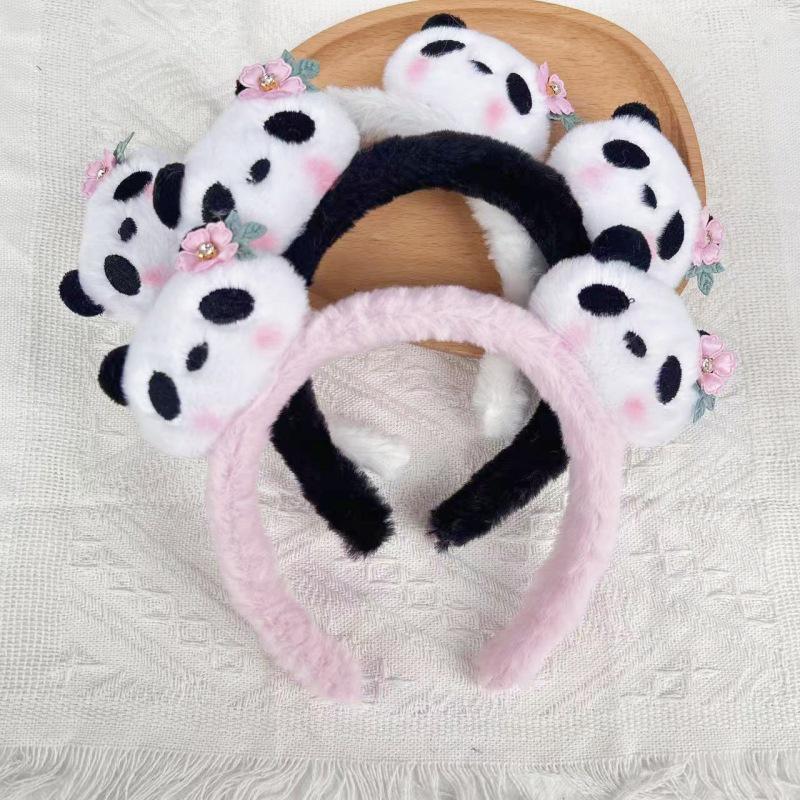 Cute Cartoon Panda Hua Hua Plush Headband & Hair Clip