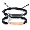 Matching Heart Promise Couples Personalized Bracelets, Custom Engraved Name ID Tag Bracelet, Valentines Day Gift