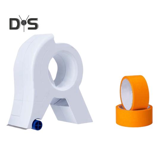 Maler-Klebebandapplikator mit 1 Klebeband, Fenster, Türrahmen, Zierleisten, Abdeckbandspender, Maler- und Verpackungsbandschneider, tragbarer Etikettenbandschneider
