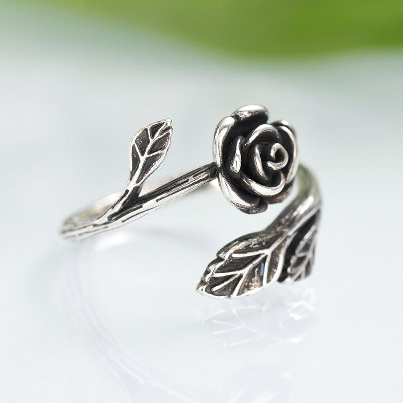 Rose retro painting oil ring female, opening adjustable vintage medieval, manufacturer wholesale minimalist