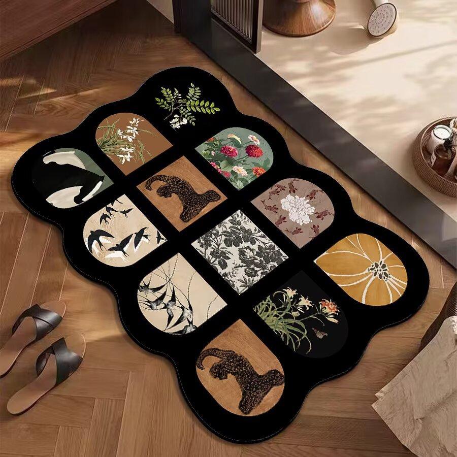 Bathroom Mat Soft Diatomaceous Earth Mat Water Absorbent Non-Slip Quick-Dry Thickened Customizable Soft Mat Water Absorbent Quick-Dry