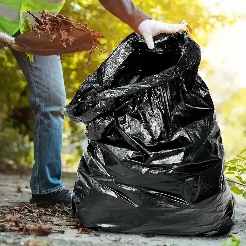 100pcs Large Garbage Bags Heavy Duty Trash Bags for Hotel Property Management Sanitation Use Big Size Plastic Waste Bags Durable Tear Resistant