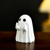 Abstrakcyjna Dziwaczna Figurka Ducha Środkowym Palcem - Prowokująca Dekoracja Halloweenowa na Biurko
