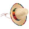 Mexican Fiesta Sombrero Hat Carnival Party Headwear Straw Construction Colorful Trim for Halloween Performances Vacations