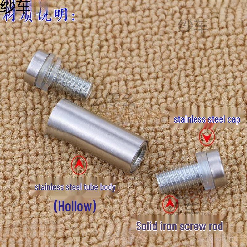 Stainless Steel Double-Head Advertising Glass & Acrylic Support Screws