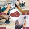 STEBREAM Sandpaper and Sanding 100 Sandpaper Set for Electric Woodworking Metal Jewelry Polishing Red Discs, 125mm, 8-Hole, Round, Pieces, #60 Grit,