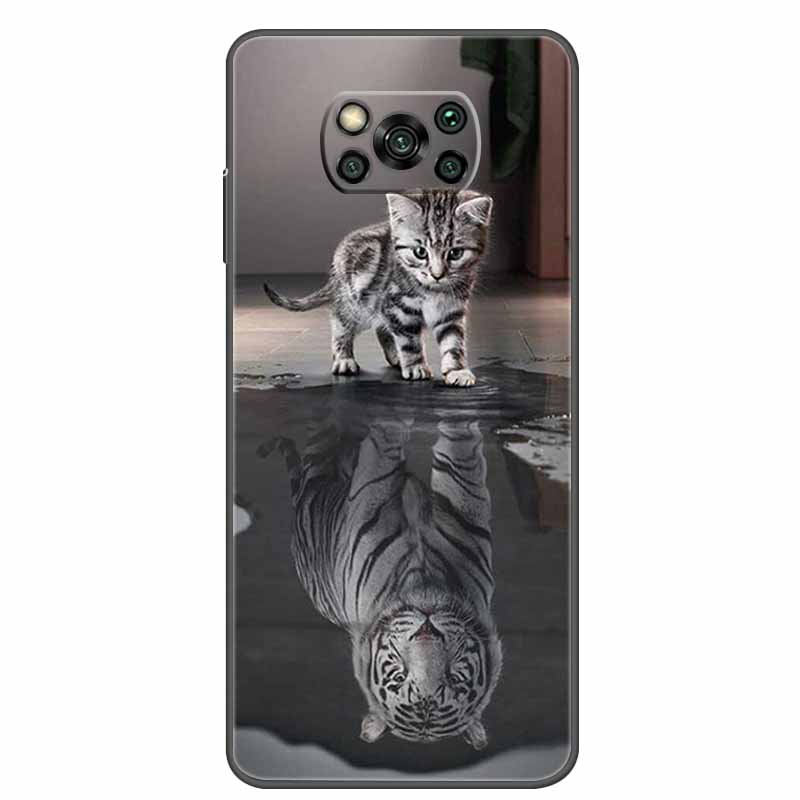 Case For POCO X3 Pro Soft Silicone TPU Black Bumper Cover For Xiaomi Poco X3 NFC Phone Back Cases PocoX3 X 3 X3Pro Cat Cartoon
