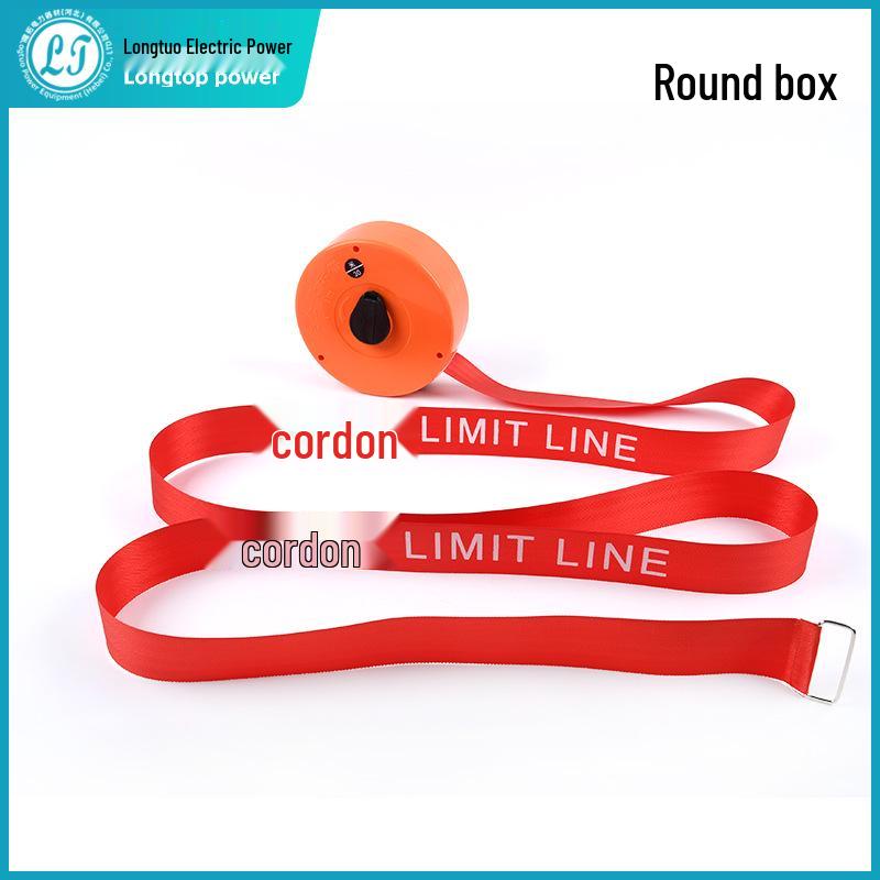 Retractable Reflective Safety Warning Tape - 50m Caution Line for Construction and Isolation 20m Warning Tape Round Box (Customizable Text)