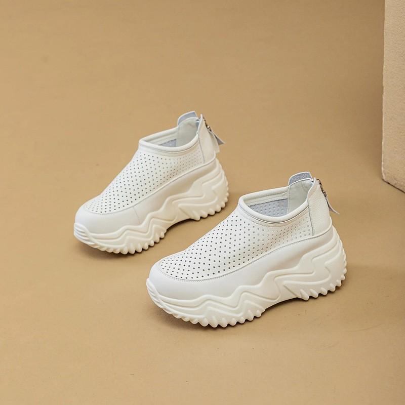 Breathable sandals children's 2025 new summer mesh single shoes versatile height increase hollow hole casual shoes