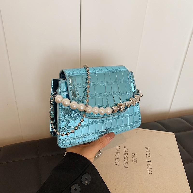 Chic Urban Minimalist Pearl Finish Small Handbag Ideal For Girls With A Trendy Design