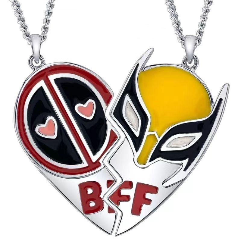 Superhero Stylish Jewelry Featuring Deadpool And Wolverine In Durable Alloy For Everyday Wear