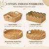 Natural Water Hyacinth Storage Basket Handwoven Open Top Handwoven Storage Basket Sturdy Multipurpose Wicker Organizer Tray