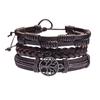 Cross-border E-commerce Exclusive Vintage Multi-layer Braided Strands Men's Cowhide Genuine Leather Alloy Tree Life Bracelet
