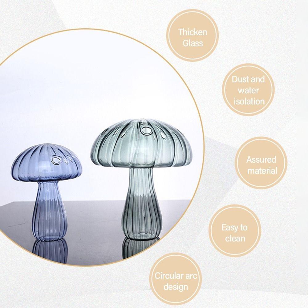 Simple Hydroponic Flower Bottle Transparent Mushroom Glass Vase Glass Aromatherapy Bottle Flower