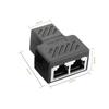 1pc/2pcs 1 To 2 Ways RJ45 Ethernet LAN Network Splitter Double Adapter Ports Coupler Connector Extender Adapter Plug Connector Adapter
