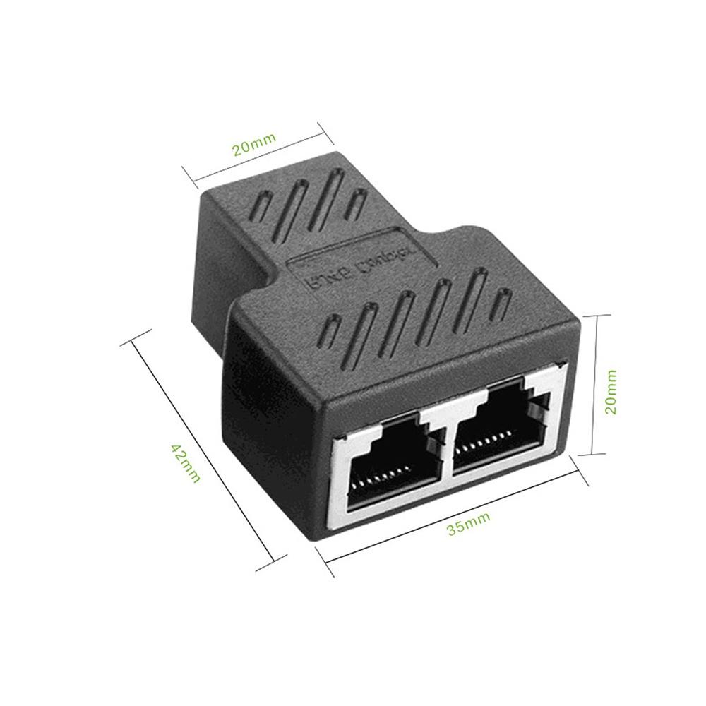 1pc/2pcs 1 To 2 Ways RJ45 Ethernet LAN Network Splitter Double Adapter Ports Coupler Connector Extender Adapter Plug Connector Adapter