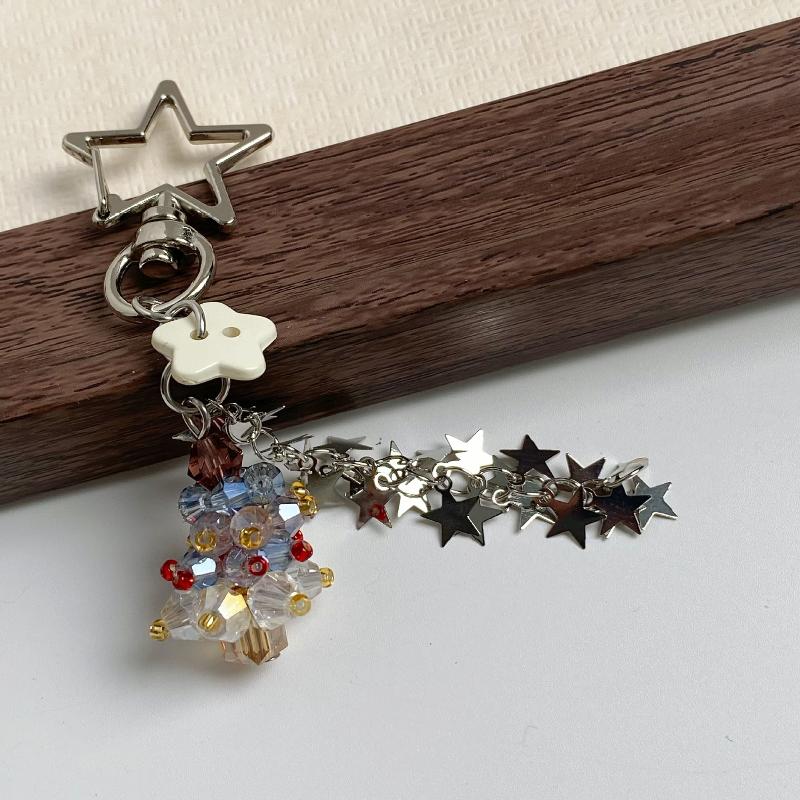 

Звезда для новогодней елки, цепочка, брелок, подвеска для телефона, ремешок, Y2K, винтажная цепочка для камеры, подвеска для сумки, украшение для рюкзака, рождественские подарки