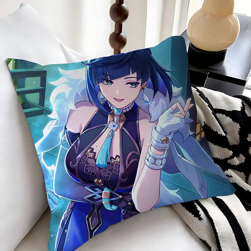 Yelan Anime Pillow Cover Design Cushion Cover Decor Holiday Decorati