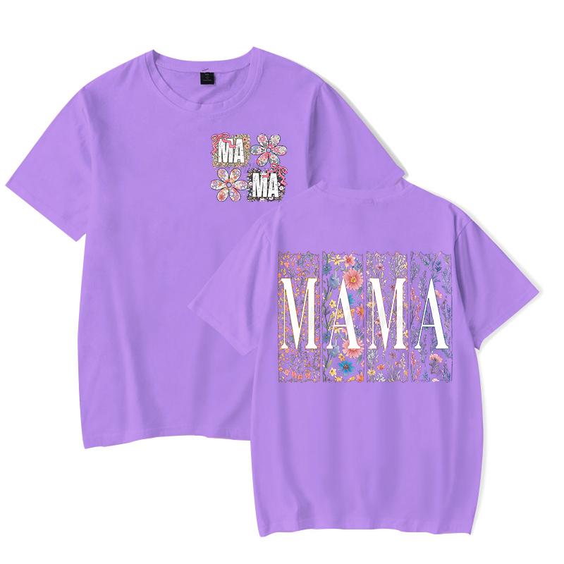 Happy Mother's Day Short Sleeve T-Shirt Vintage Boho Flower Summer Clothes Mama Floral Retro Casual Tops Gift for Mama T Shirts