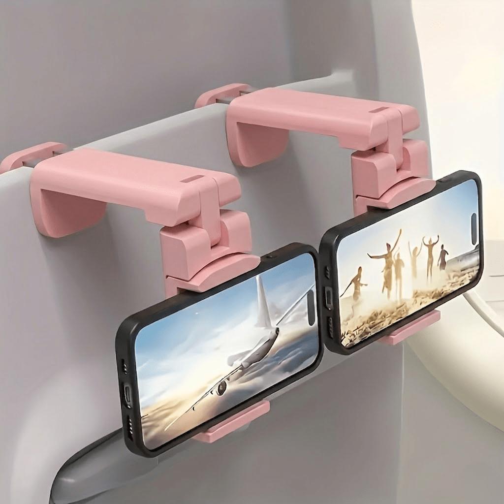 Foldable Airplane Phone Holder, Adjustable & Rotatable Portable Stand for Flight, Train and Desk Use