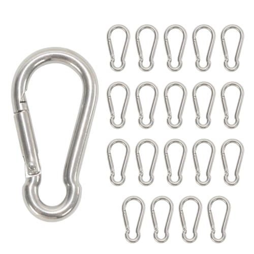 304 Stainless Steel Spring Snaps, Spring Hooks, Multi-Functional, for Everyday Use, Keychains, 80kg Load Capacity, Pack of 20 (4cm)