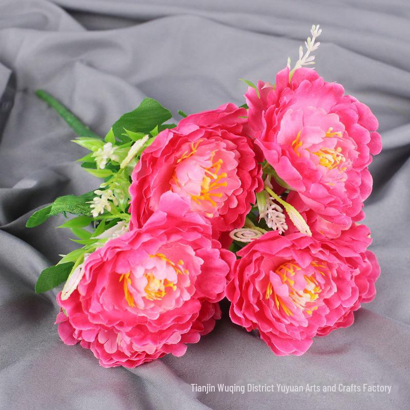 Set de 7 flori artificiale de bujor mic pentru decorarea casei si exterioare