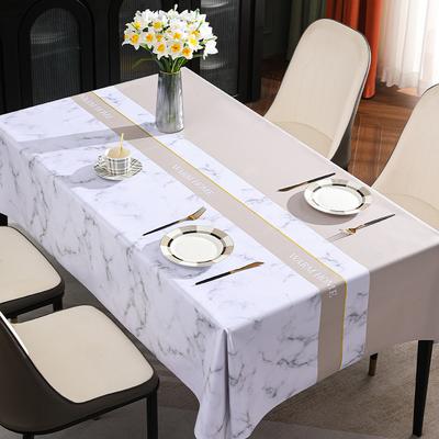 Tablecloth Wind Waterproof, Oil-Proof And Anti-Scalding Solid Color Pvc Tablecloth Coffee Table Cloth Beige