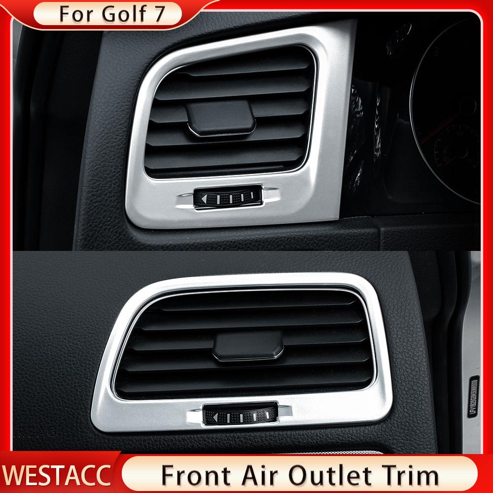 2 Stücke ABS Auto Luftauslass Aufkleber für Volkswagen VW Golf 7 MK7 7,5 MK7.5 2013- LHD Klimaanlage A/C Entlüftungsabdeckung