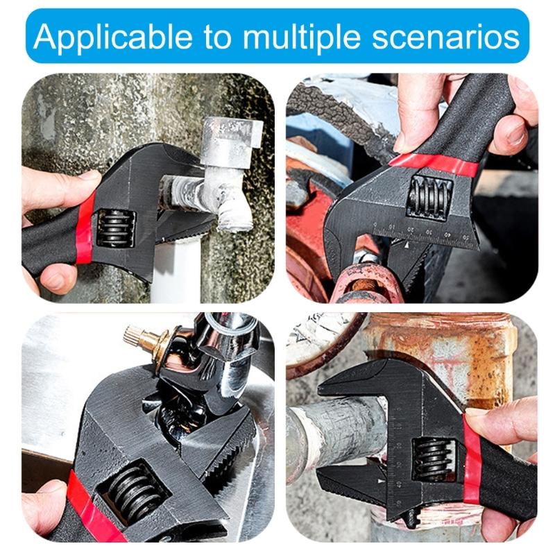 Sturdy Alloy Steel Plumbing Wrench With Large Opening Short Handle Spanner For Efficient Bathroom Installation Tasks