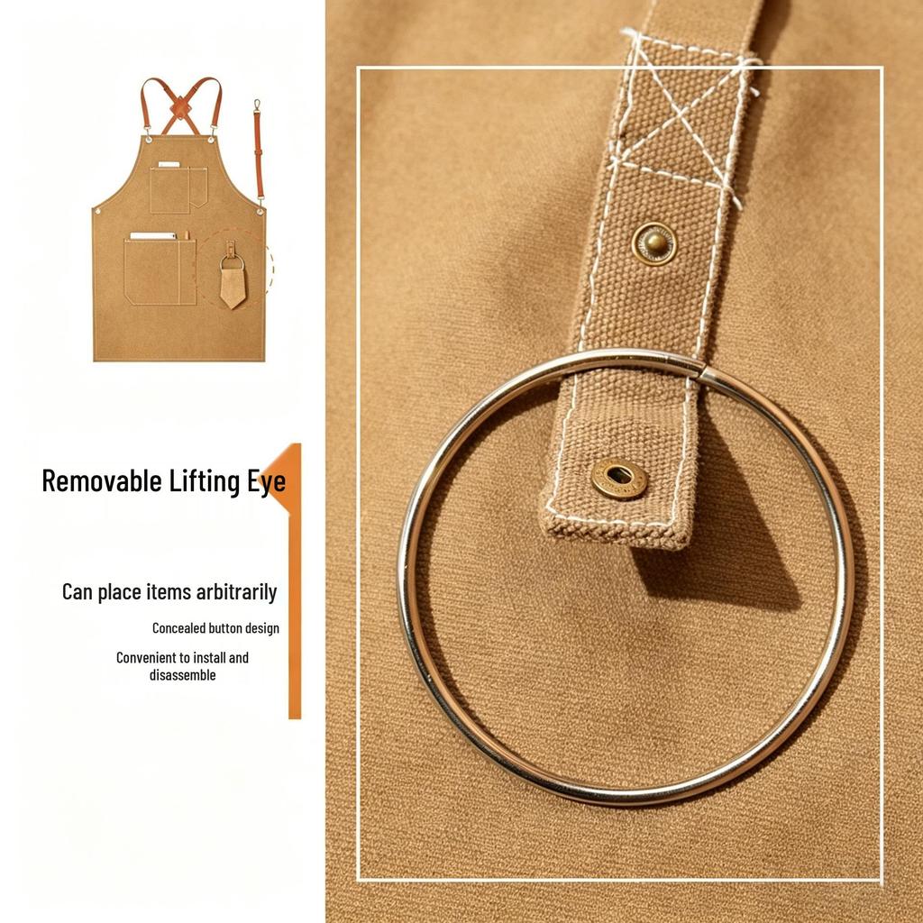 Waterproof, Oil-Proof Canvas Apron for Art, Painting, or Coffee Shop Wear-Resistant Custom Work Uniform.