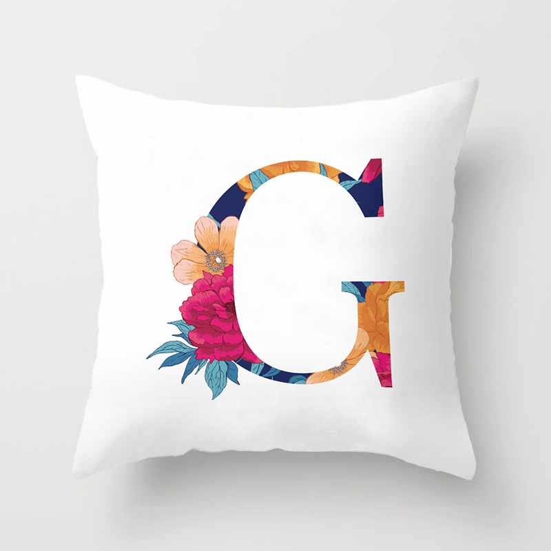 Alphabet Blume Kissenbezug Polyester Kissenbezüge Kissenhülle Kissen Hülle Deko