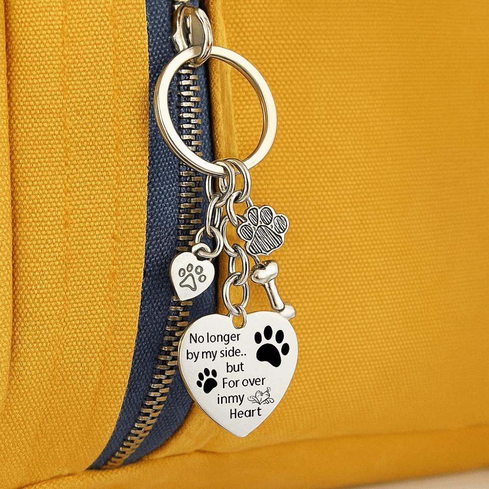 Stainless Steel Dog Tag Key Chain Love Heart Pet Animal Keyring  Pet Memorial
