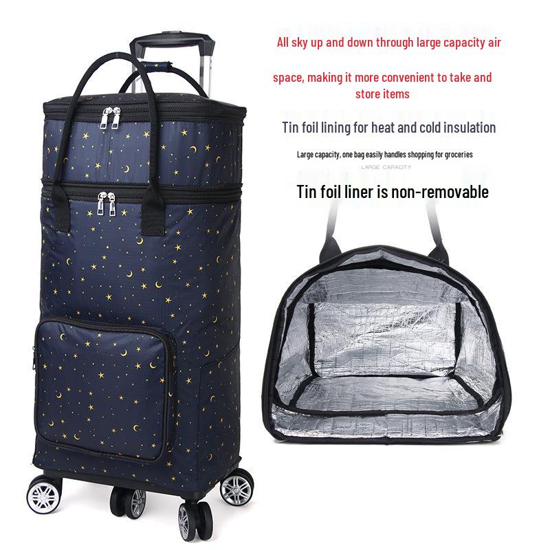 Faltbarer Einkaufswagen für Senioren mit großem Fassungsvermögen und tragbarer Aufbewahrungstasche