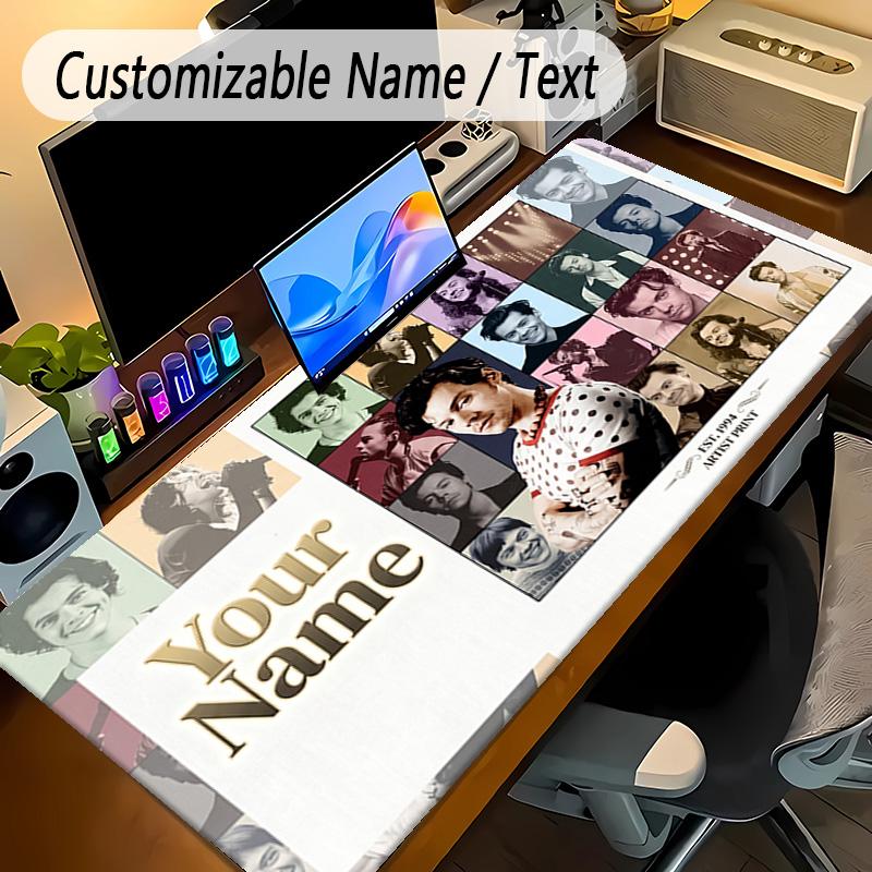 Large Mouse PadHarry Styles Custom Name Text Personalized Desk Mat Non Slip Gaming Pad