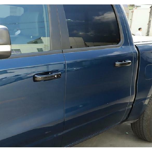 For - Dodge Ram 1500 1500 ABS Gloss Black Door Handle Decor Cover Trim8*