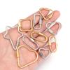 2pcs Stainless Steel Screw Carabiner Lock Connector Heart Oval Fastener Clip Clasps For Jewelry Making DIY Necklace Keychain
