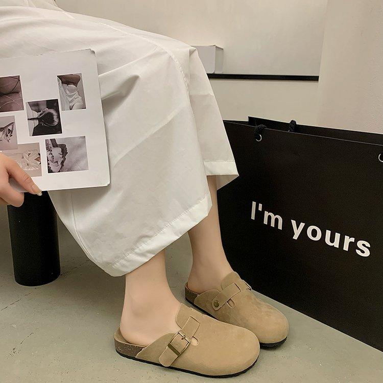 Boken slippers women's new flat-bottomed one-pedal versatile lazy bag head wear rest slippers women in summer 2025