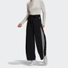 Adidas Originals Women's Mid-Rise Loose Fit Striped Breathable Woven Track Pants Black White GN3169