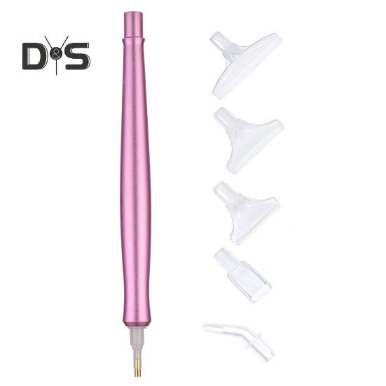 

Электрическая алмазная художественная ручка Вакуумная алмазная художественная ручка со сменными наконечниками Инструмент для алмазного искусства без воска для круглых и квадратных бриллиантов розовый