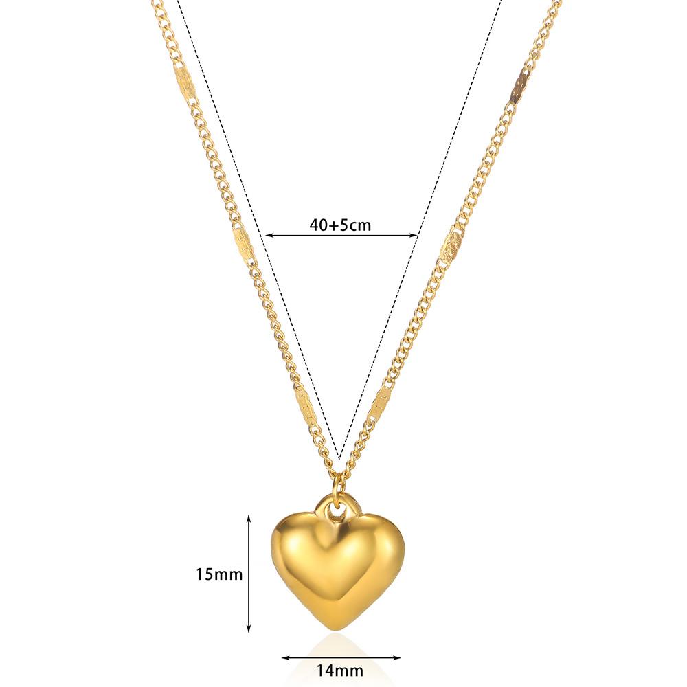 

Romantic Heart Pendant Necklace For Women Girls Fashion Charm Necklaces Gold Color Stainless Steel Choker Wedding Jewelry Gift