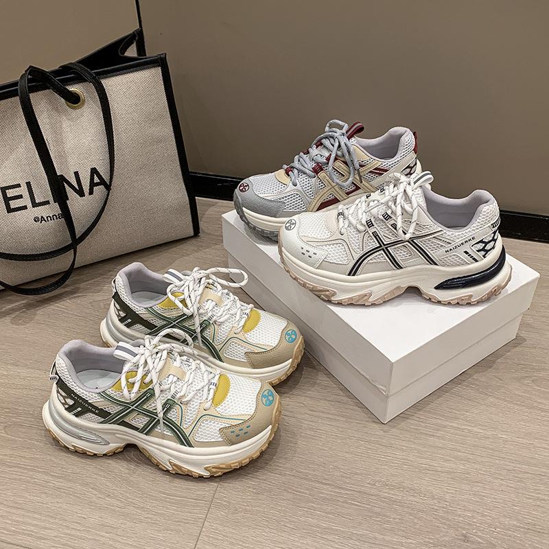 Summer dad shoes women's single net breathable versatile non-slip casual sports shoes 2025 new thin travel running shoes