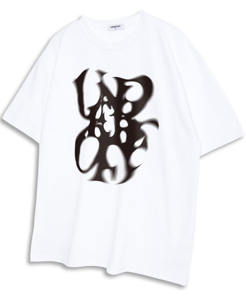 Under Off Oversized Crew Neck Smoked Short Sleeve T-Shirt White