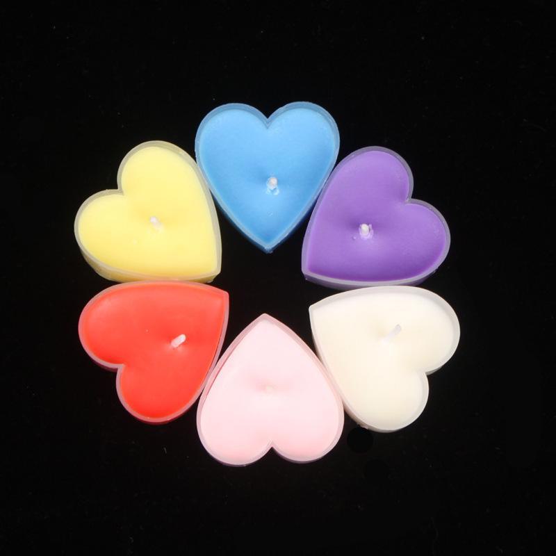 Heart-Shaped Candles for Romantic Proposals - Set of 9 with Love Words and Pictures