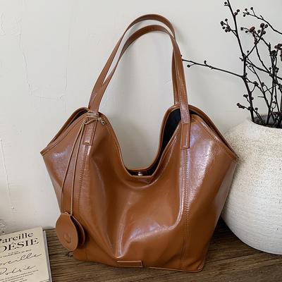 Lazy Wind Large-capacity Tote Bag Autumn New Commuter Underarm Bag Retro Wind Solid Color Shoulder Bag