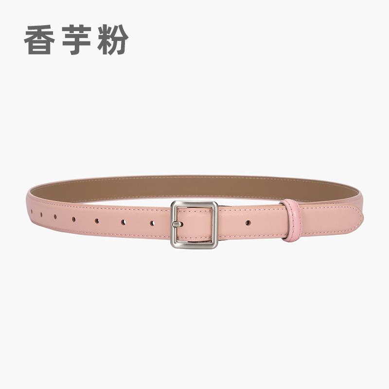 Belt Women'S Jeans Simple Leather Wide Belt Women'S Decoration Pure Cowhide Casual Pants With Black