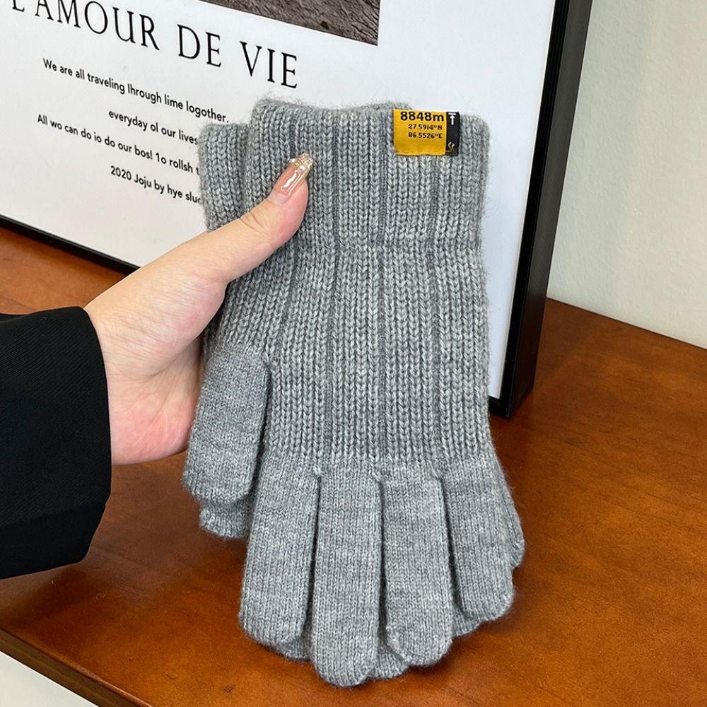 Thicken Knitted Gloves Windproof Touch Screen Gloves Casual Women Men Gloves