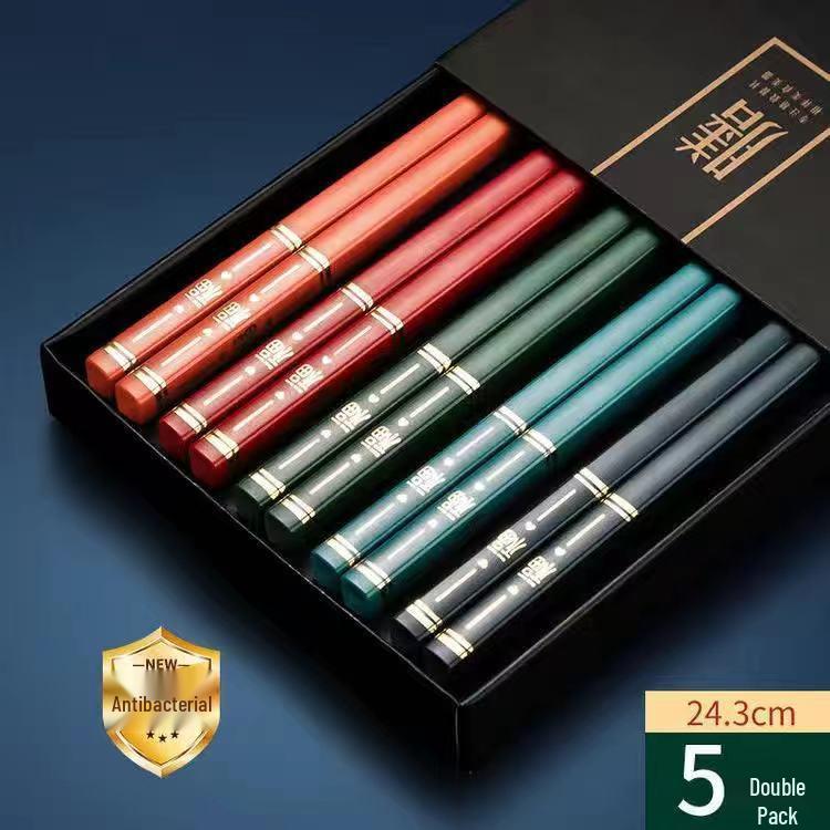 

Red Festive Non-Slip Antibacterial Alloy Chopsticks - Anti-Mold, High-End, High-Value