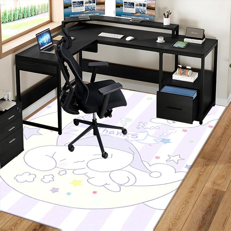Anime Cartoon Design Office Chair Mat Non-Slip Carpet for Home Decor, Seasonal Gift Suitable for Office, Living Room, Bedroom, Game Room & Dormitory.E
